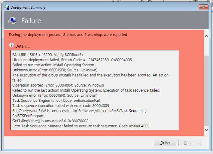 Failure 5616 Failure 5616