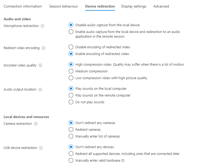Device redirection Device redirection