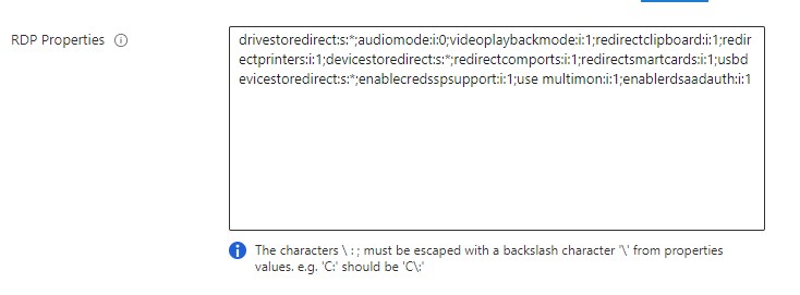 RDP Properties Advanced